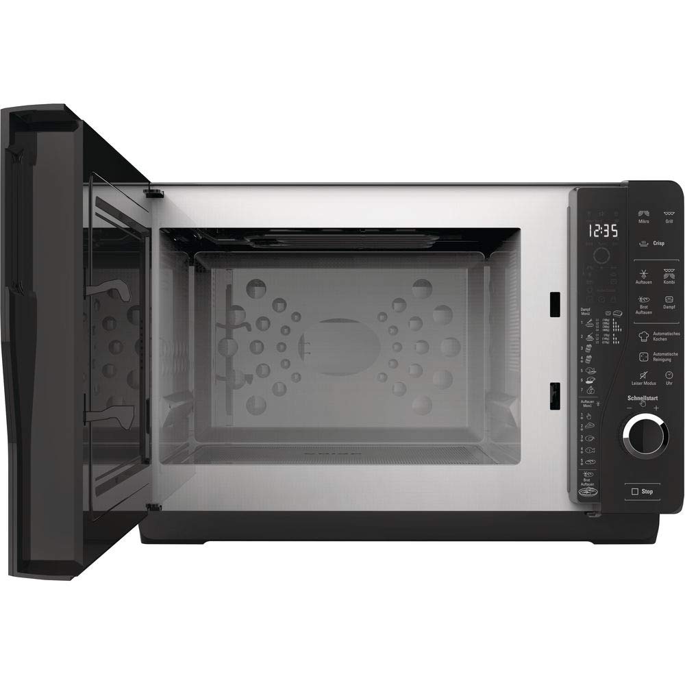 Mikrowelle mit Grill und Crisp-Funktion 25 L, 800 W, Grill 1000 W, Dampfgarfunktion und AutoClean, silber