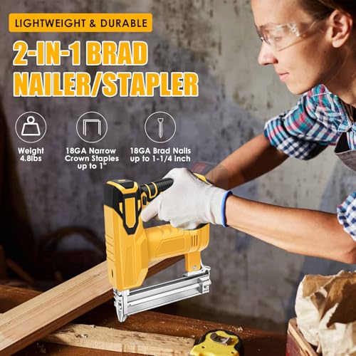 Pistola per unghie a batteria, compatibile con batteria Dewalt da 20 V, 100 W, per legno, con 500 chiodi e 500 graffette, senza batteria e caricatore : Amazon.it: Fai da te
