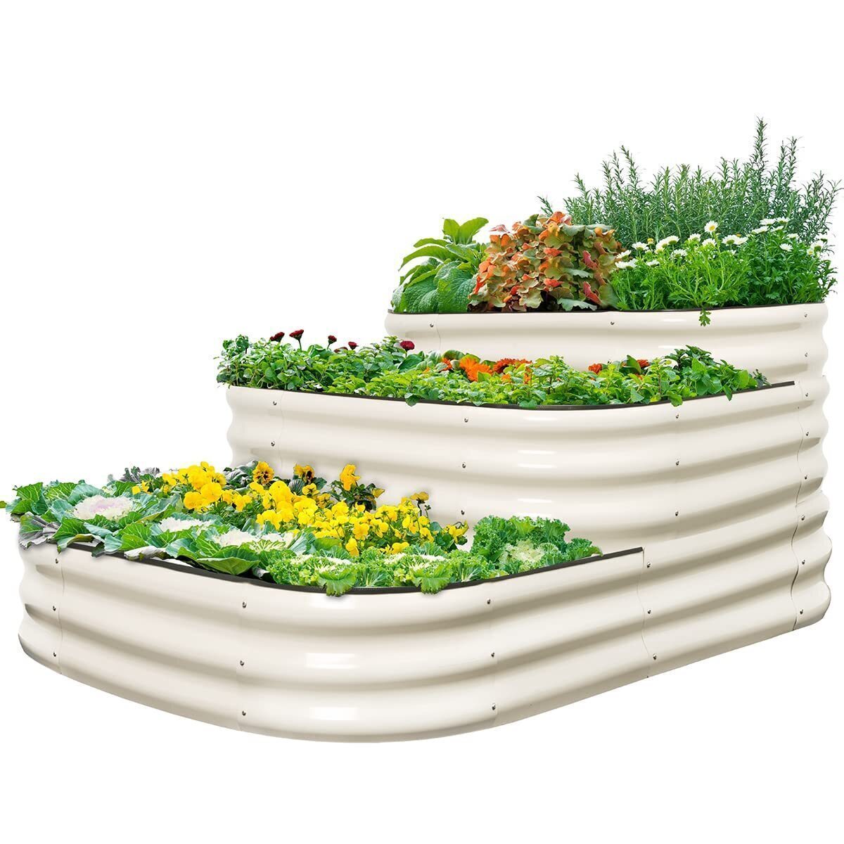 Galvanized 3 Tier Raised Garden Bed Kit &ndash; Durable Metal Planter, 43 Inches