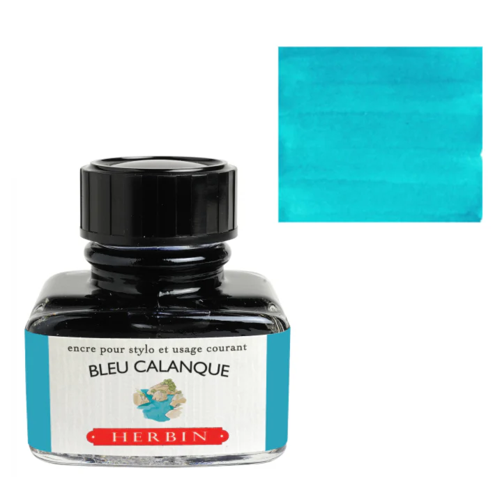 J. Herbin Fountain Pen Ink - Bleu Calanque (Blue Creek)