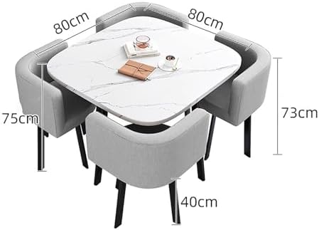 Set da pranzo compatto con tavolo pieghevole regolabile per 4 tavoli da cucina rotondi e quadrati salvaspazio con sedie, comodino versatile per casa e ufficio