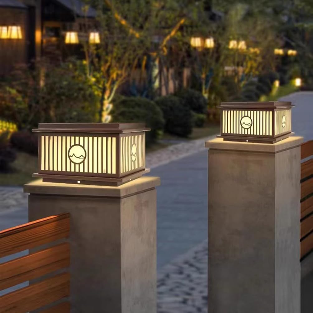Hohe Helligkeit, wasserdichte Edelstahl-Garten-Stehlampe, langlebige Außenpfostenkappenleuchte für Hinterhof, Gang und Landschaftsbeleuchtung