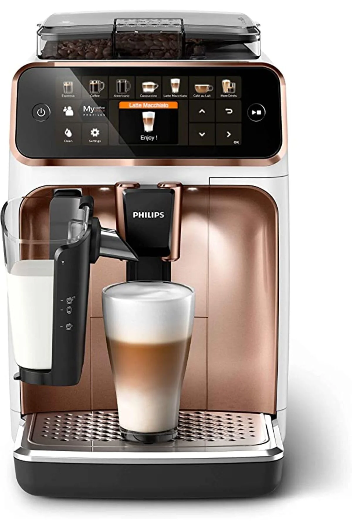 Philips EP5441/50 5400 Series LatteGo Kaffeevollautomat – 12 Getränke, Keramikmahlwerk, Matt Schwarz