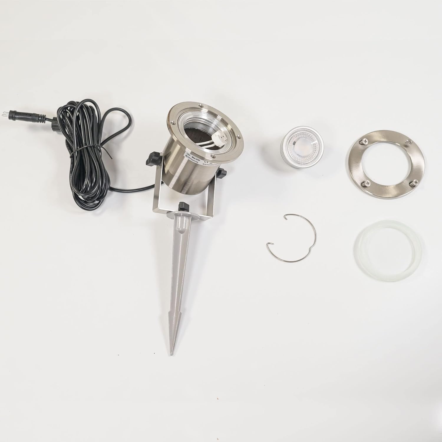 VBLED 3er Set LED-Teichstrahler/Gartenteich Licht 12V, aus Edelstahl IP68 mit RGBW MR16 Leuchtmittel und Trafo