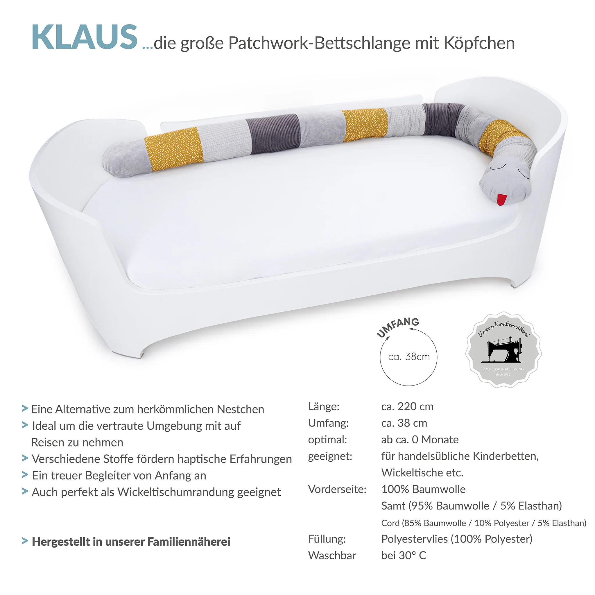 KLAUS patchwork Bettschlange