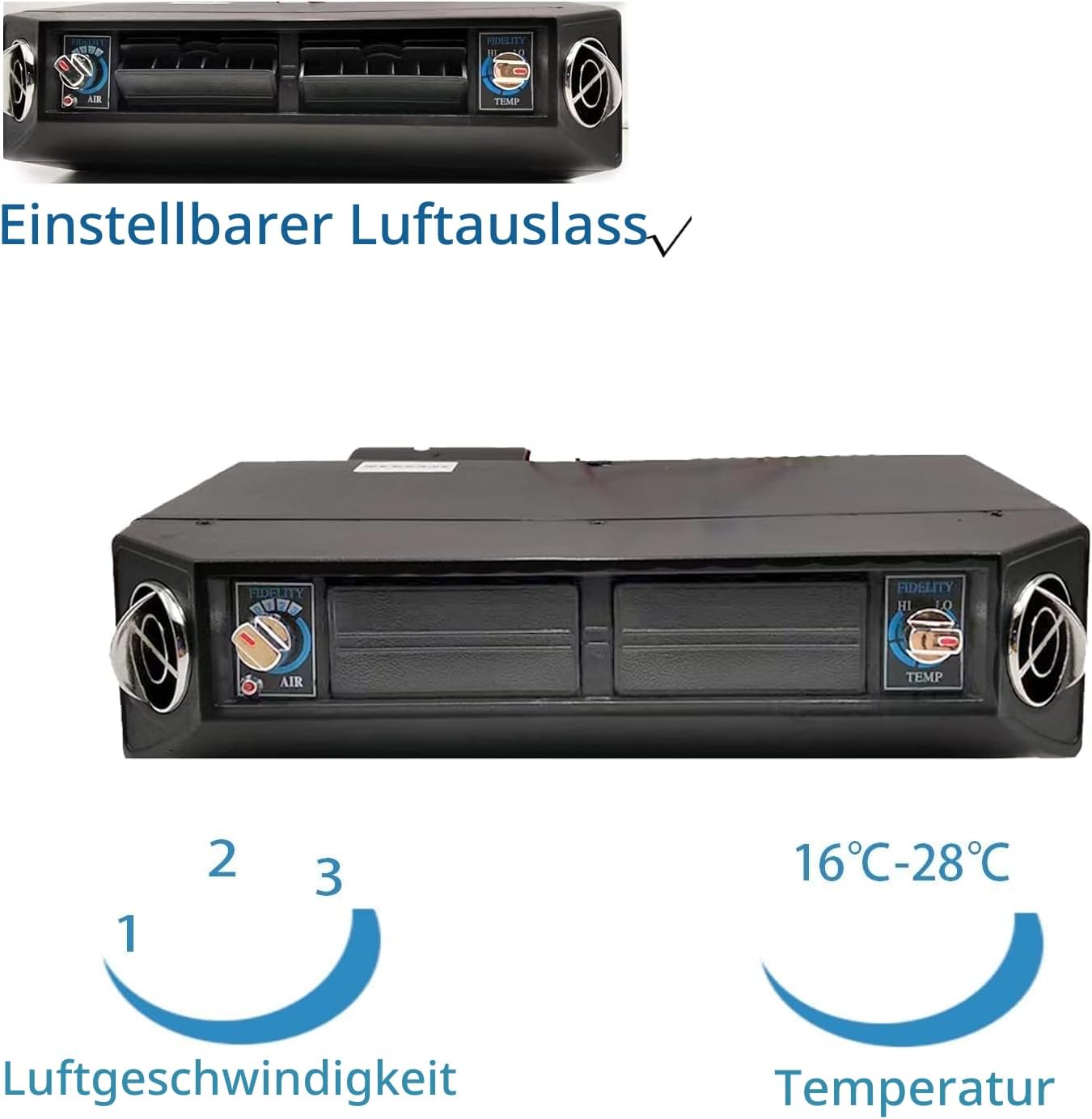 Elektrische Klimaanlage 12 V Unter-Armaturenbrett-Klimatisierungs-Kit 12 Volt Universal-Auto-Klimaanlage Geeignet für Van, Auto, Wohnmobil, LKW, Boot, Bus (nur Kühlung)