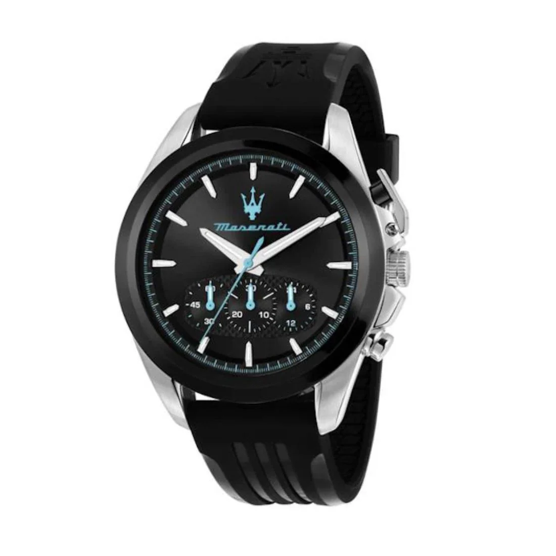 Orologio Maserati Traguardo crono nero dettagli azzurri in gomma R8871612047