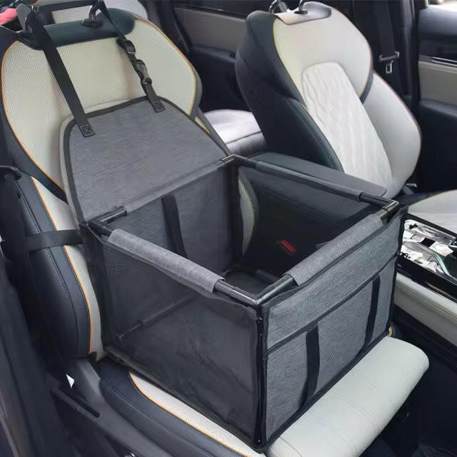 Elevated Dog Car Seat �C Side Storage Pockets & Adjustable Straps for Small Dogs