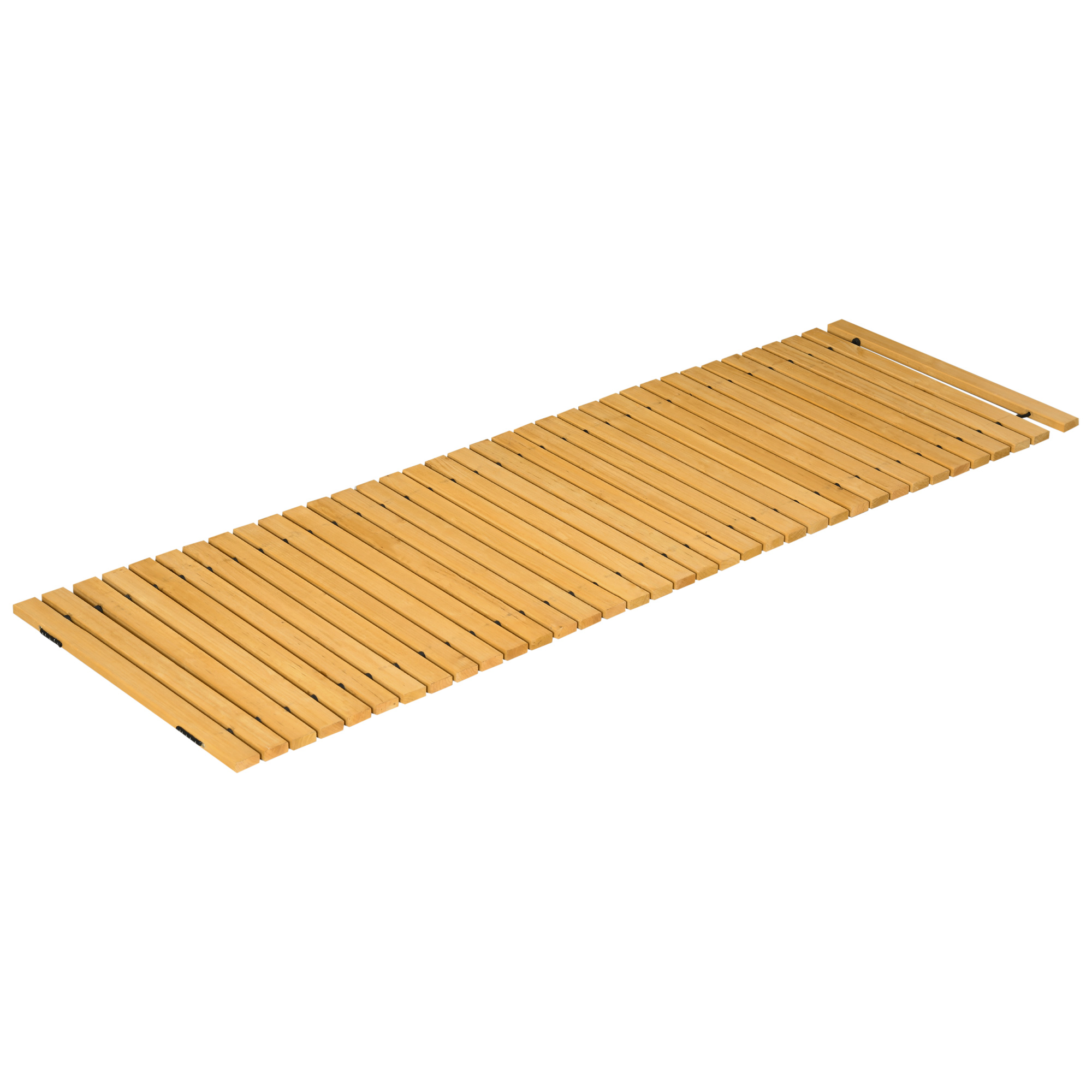Outsunny Gartenweg aus aufrollbaren Holzleisten - Massivholz Kiefer 185 x 60 cm