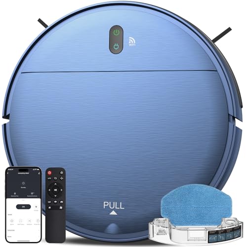 ZCWA Robot Vacuum and Mop Combo,2.4GHz WiFi Link Vacuum Robot,4 Cleaning Mode Robotic Vacuums Cleaner,APP/Remote Aspiradora Robot,Self Charging Robot Vacuum for Pet Hair,Stains,Carpets,Corner