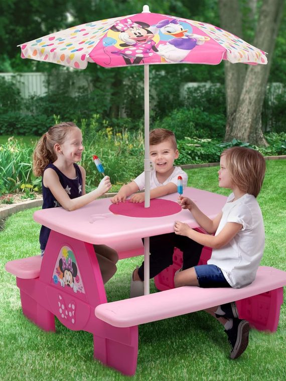 2025 Delta Children 4-zits Activiteiten-Picknicktafel Minnie Mouse