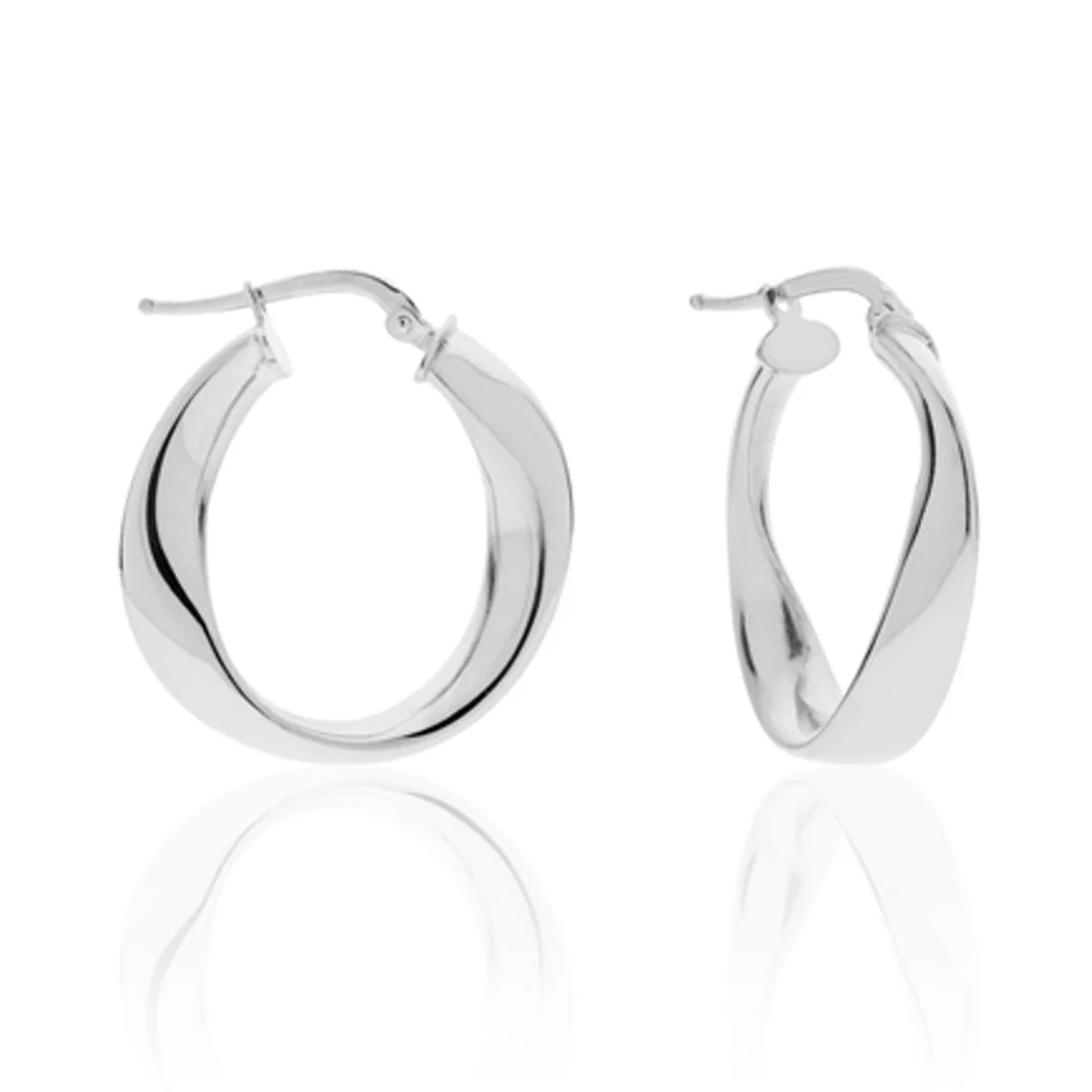 Orecchini Unoaerre 6324 cerchio in argento rodiato bianco