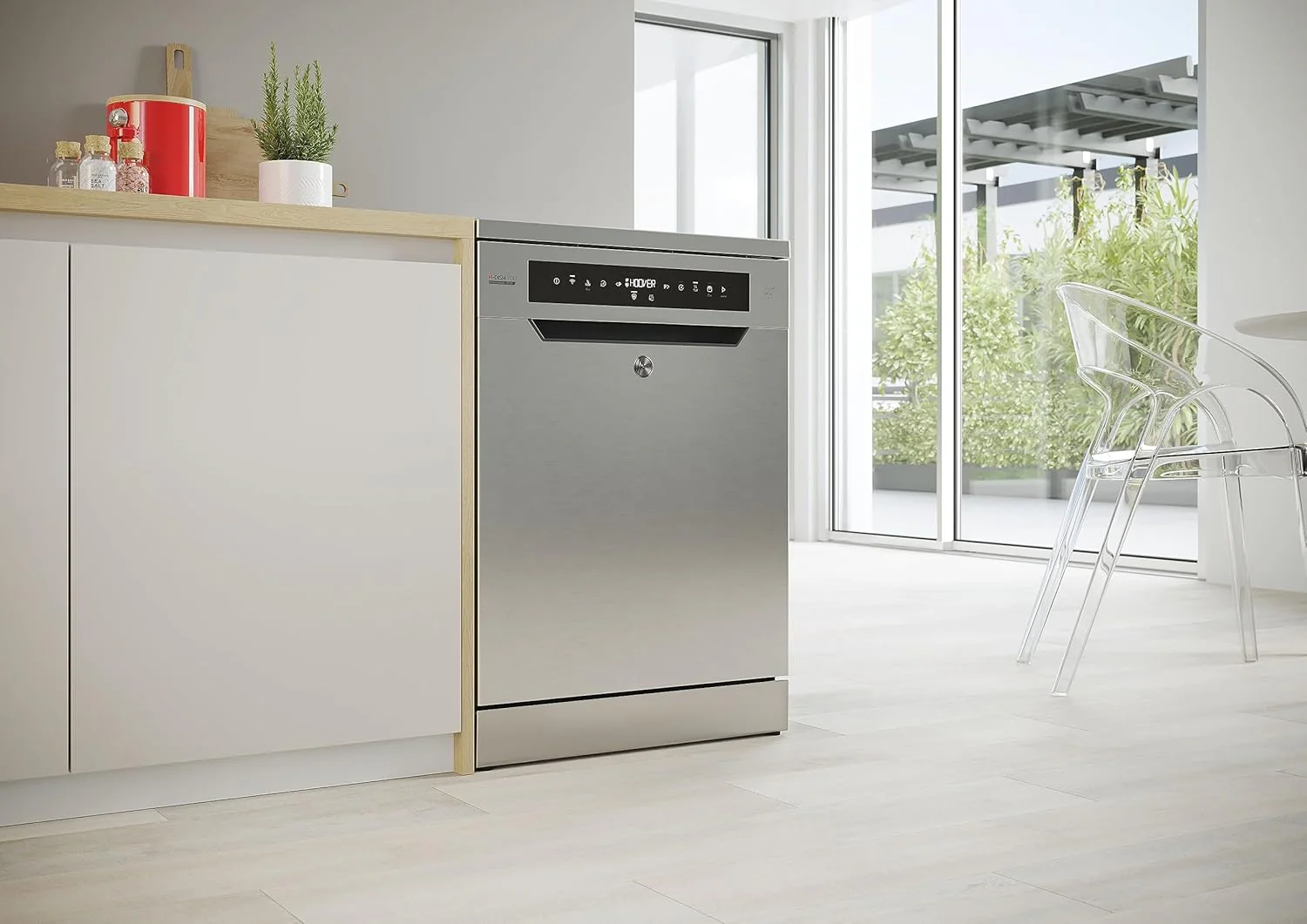 Hoover HF 4C6F0PW vaatwasser; 14 couverts; Vrijstaand, 60 cm breed; Energie-effici?ntieklasse C; Slimme bediening met wifi + bluetooth-technologie