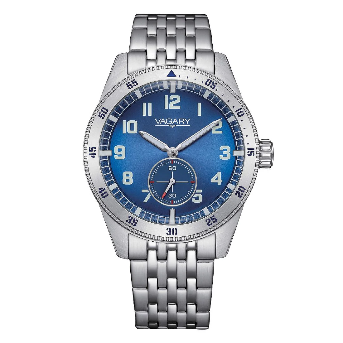 Orologio Vagary Flyboy Piccoli Secondi blu soleil e acciaio IB2-013-73