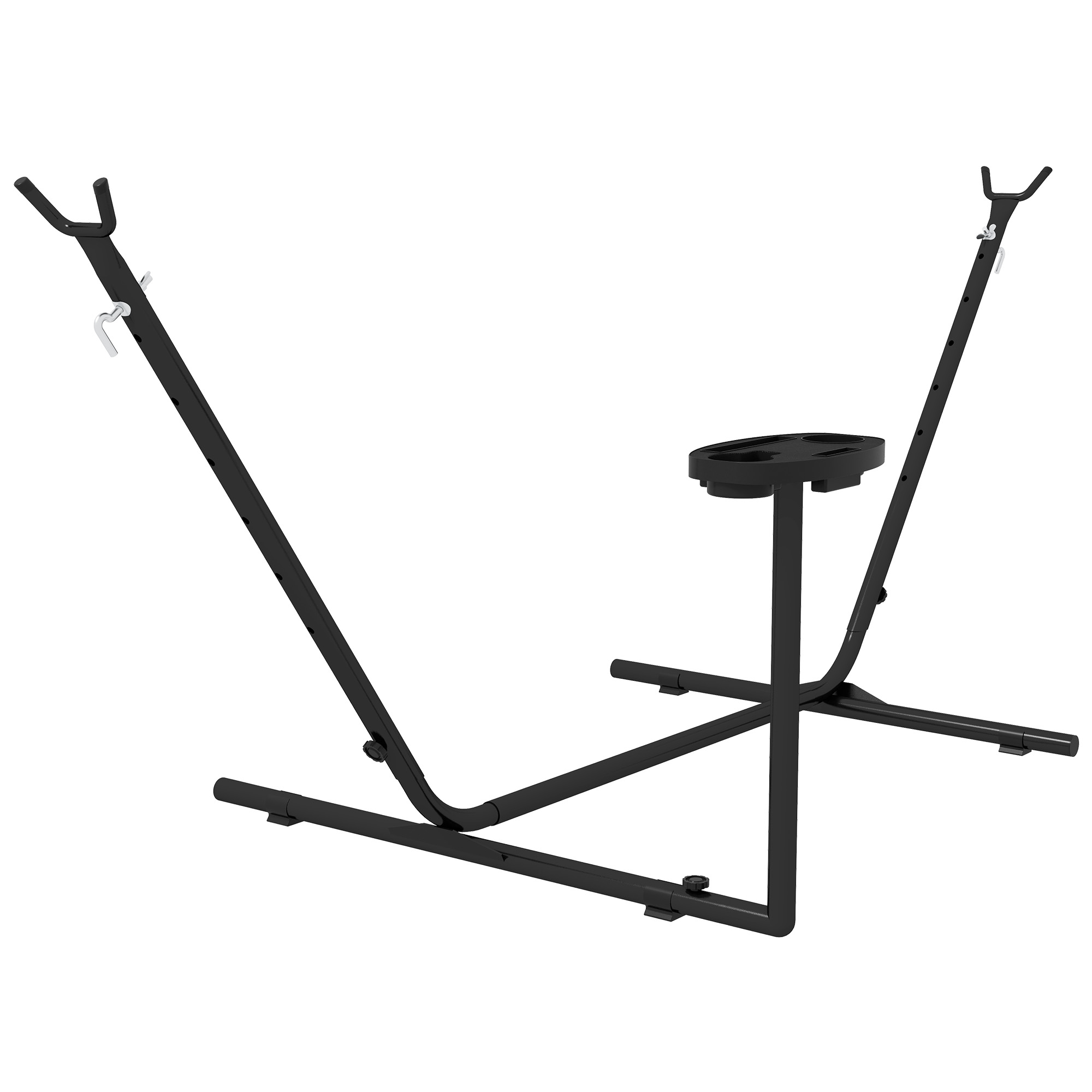 Outsunny Hängemattengestell, für Hängematten bis 280 cm, Stahl, 285L x 125B x 110H cm, Schwarz