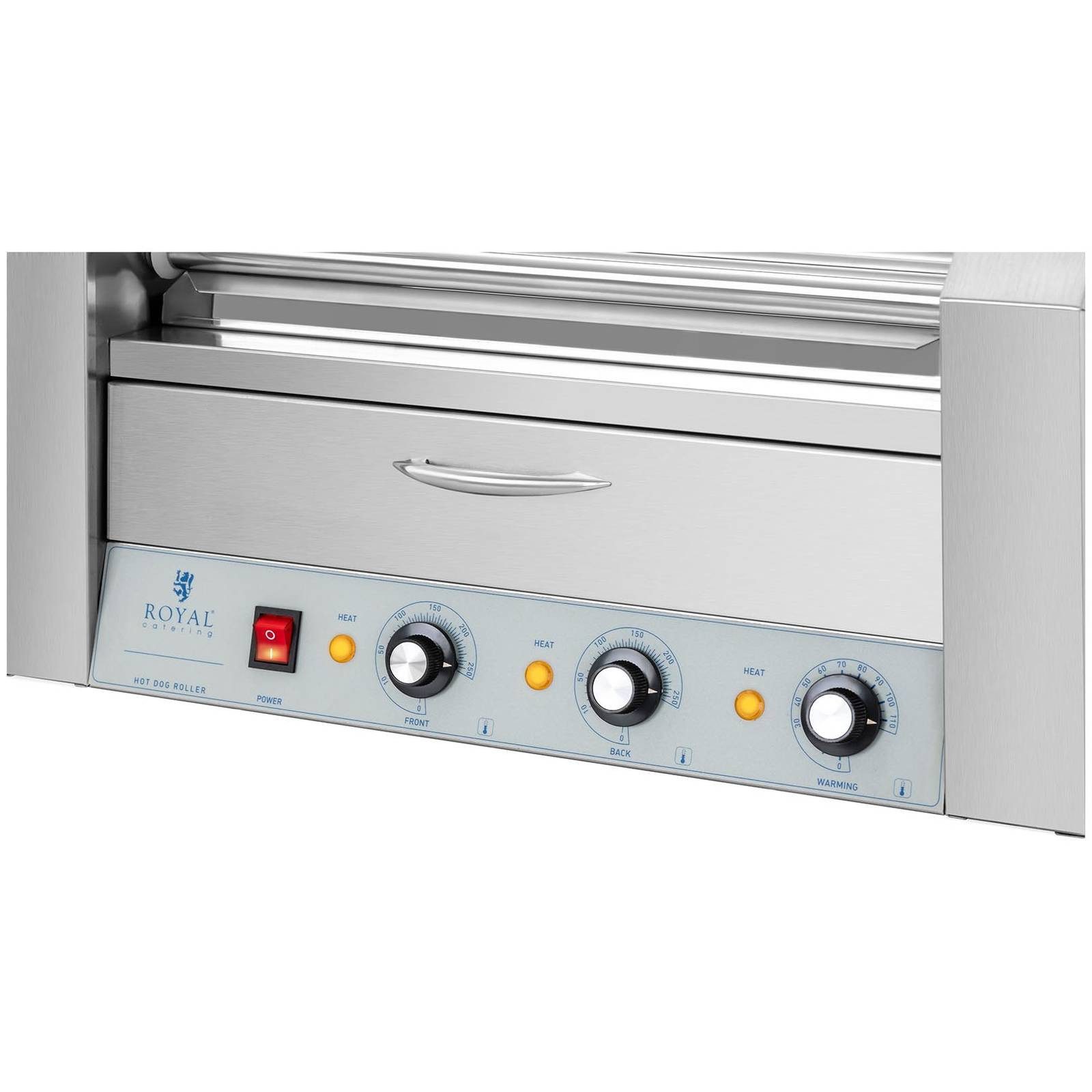 Elektrogrill Hot Dog Grill 7 Rollen 12 Würstchen Rollengrill Würstchengrill 2 Zonen