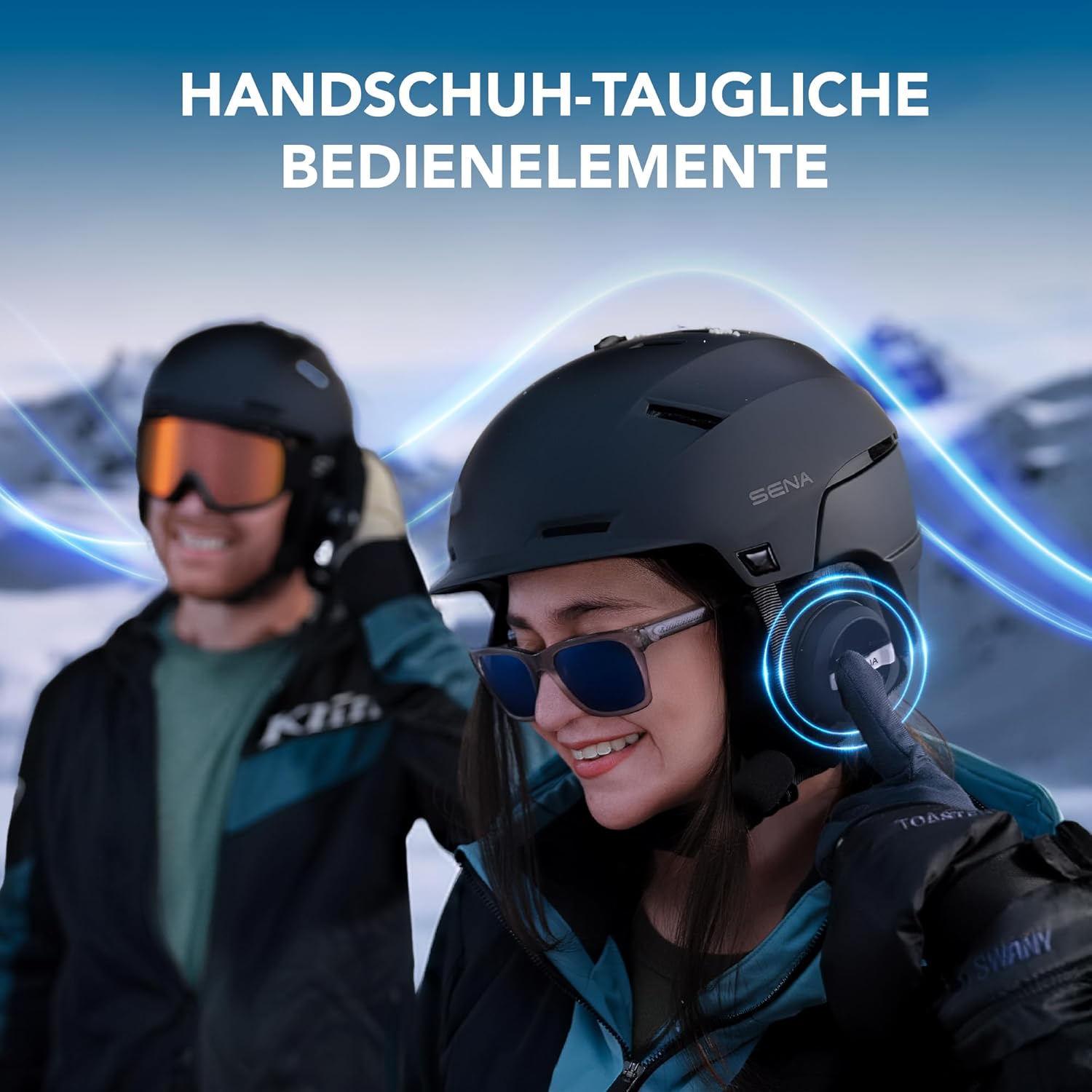 Sena Latitude S2 Snow Sports Smart Helm mit Bluetooth-Konnektivität und Mesh-Intercom-Kommunikation zum Skifahren, Snowboarden (Größe L)