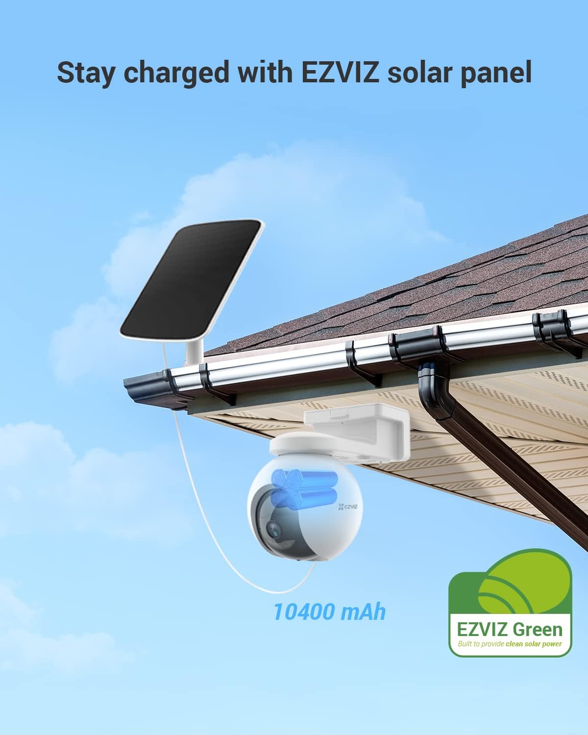 EZVIZ EB8 Kit 4G LTE Telecamera Esterno con Batteria 10400mAh, 2K Telecamera di Sorveglianza a 360°, Rilevamento di Persone, Visione Notturna a Colori, Audio Bidirezionale, GPS Integrato
