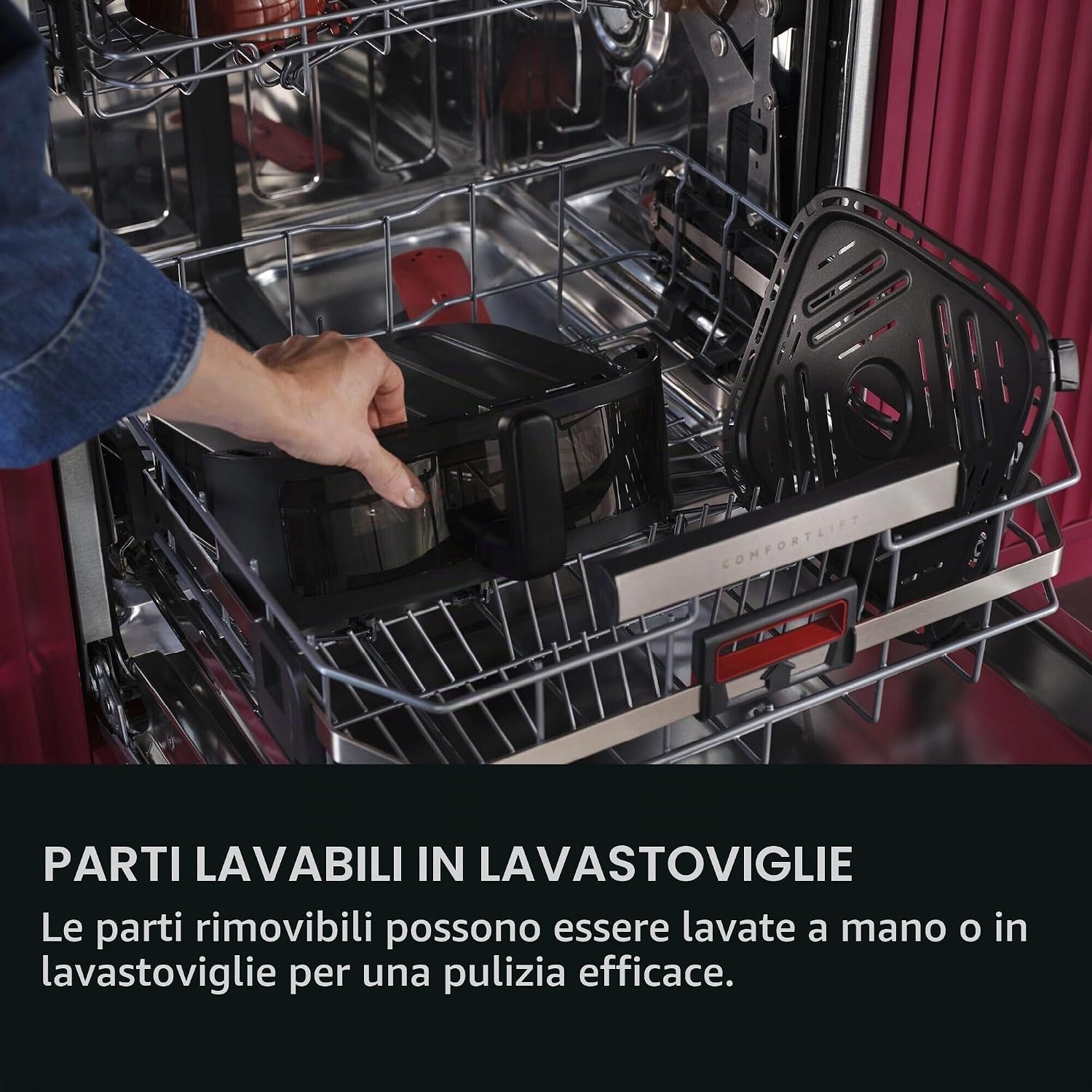 AEG Friggitrice ad aria calda a doppio cestello, 11 l, 2 scomparti per frittura parallela, cuocere grigliate, finestre e illuminazione interna, 8 programmi automatici, lavabile in lavastoviglie