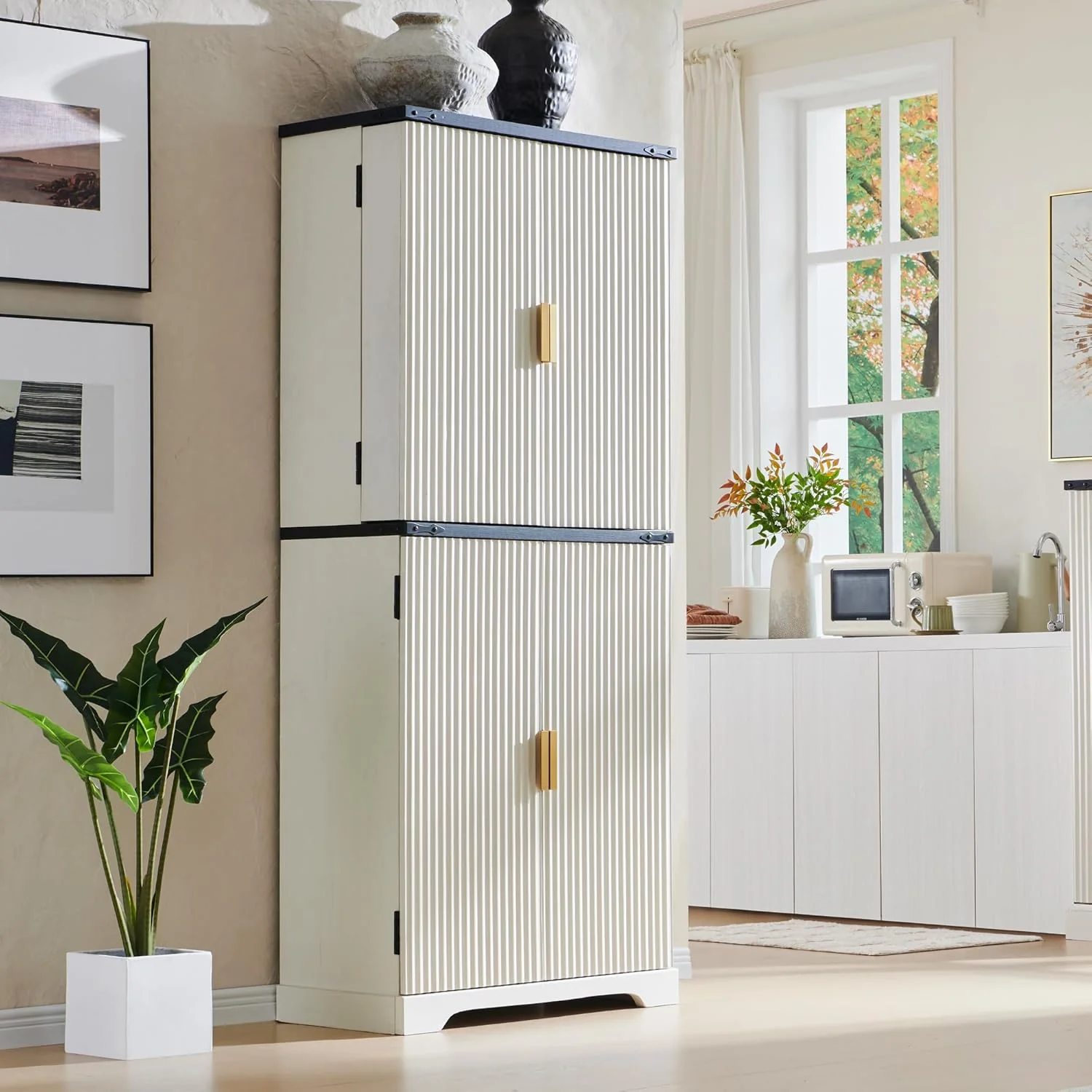 Fluted Pantry Cabinet, 72