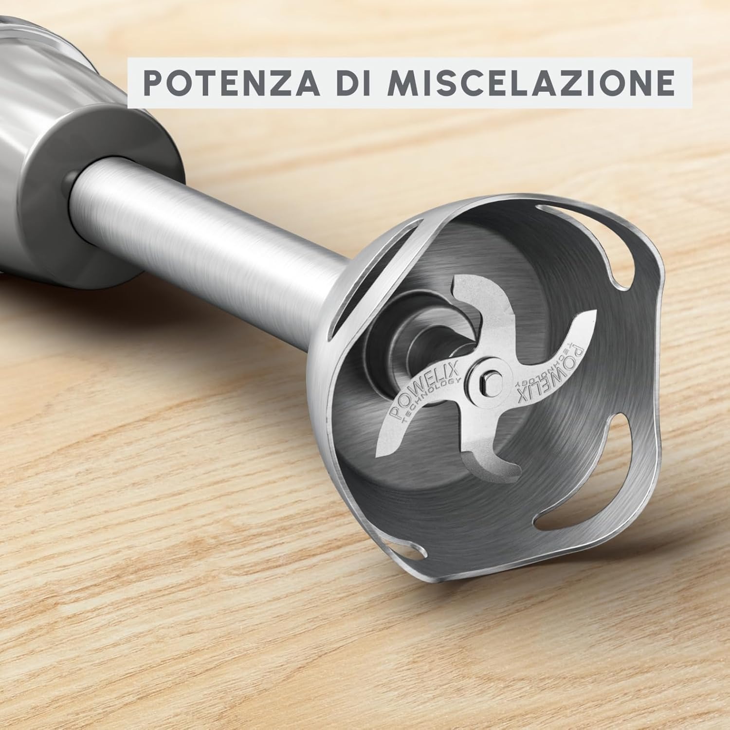 Moulinex Quickchef+, Frullatore a Immersione, Tecnologia con Lame Powelix, 1000 W, Modalità Silenziosa, 20 Velocità, Modalità Turbo, DD672B