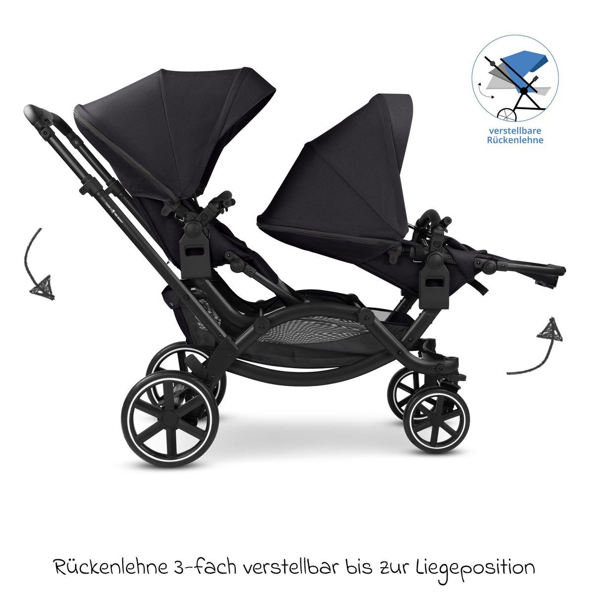 Geschwisterwagen Zoom - Pure - Coal