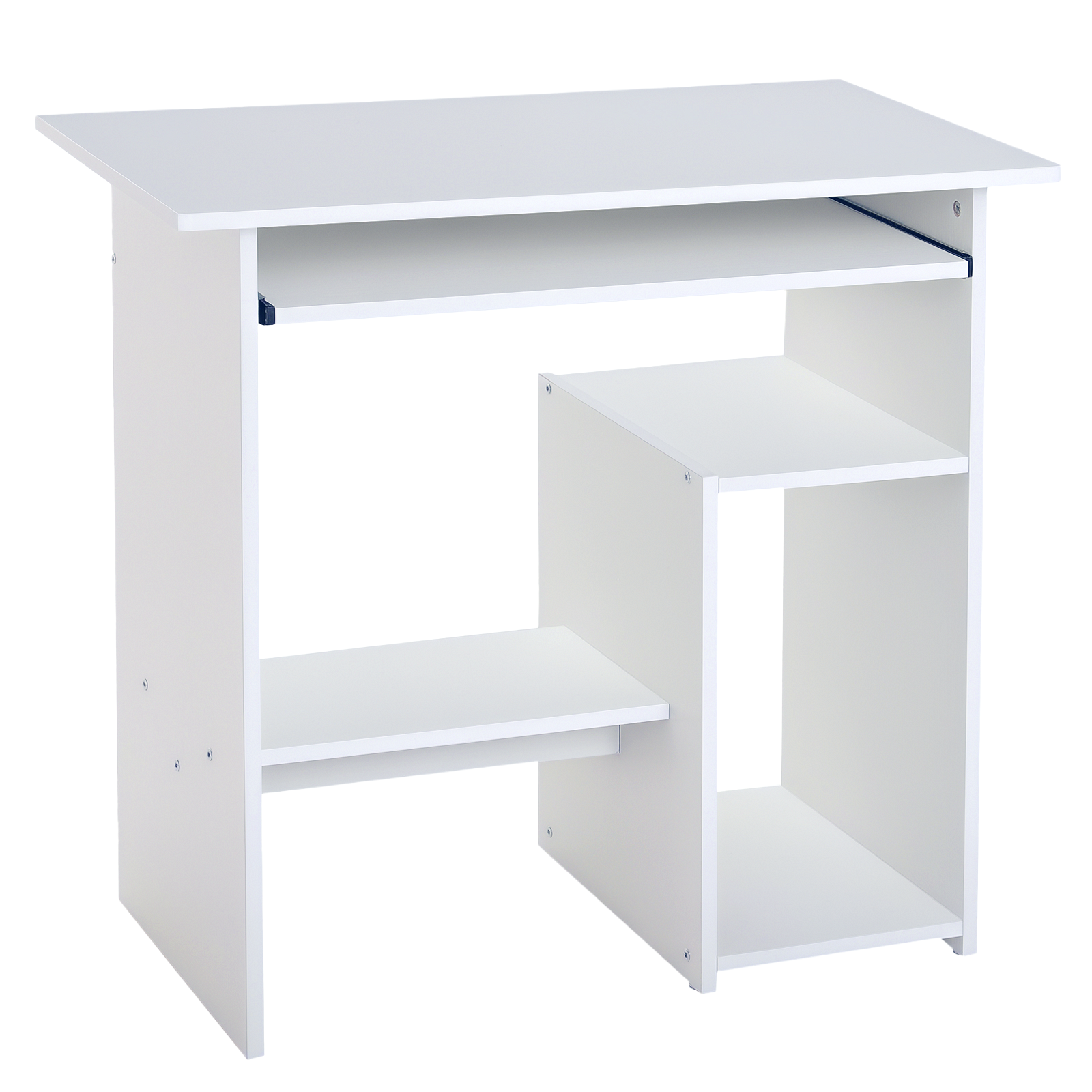 HOMCOM Computertisch, Schreibtisch, Bürotisch, Gamingtisch, Kinderschreibtisch PC-Tisch, Weiß, 80 x 45 x 75 cm