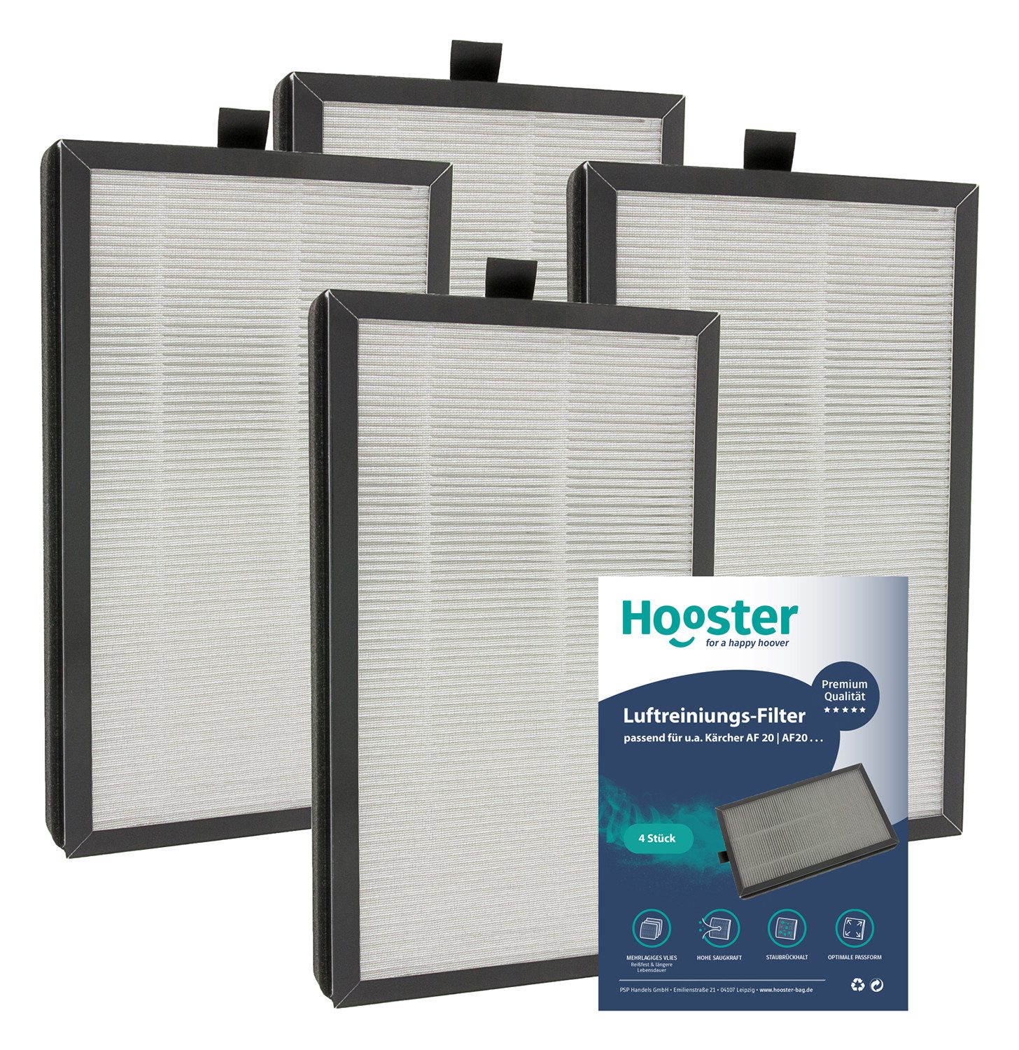 Luftfilter 4er-SET HEPA Filter kompatibel mit Kärcher AF 20 Luftreiniger