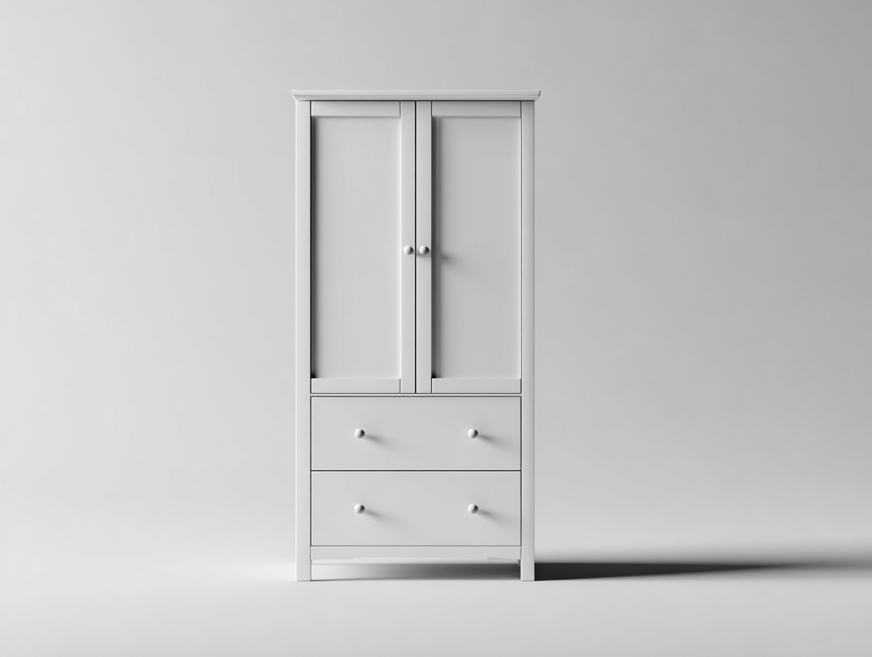 Kleiderschrank Holzwerkstoff 80x55x190 cm - Weiß - modernes Design - für Schlafzimmer