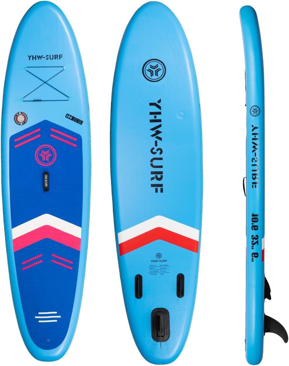 Tavola SUP Gonfiabile 320x84x15 cm – Stand Up Paddle YHW-SURF con Accessori, Pinna Rimovibile, Antiscivolo, Pompa, Zaino – Tavola Paddle Board per Mare, Lago, Fiume