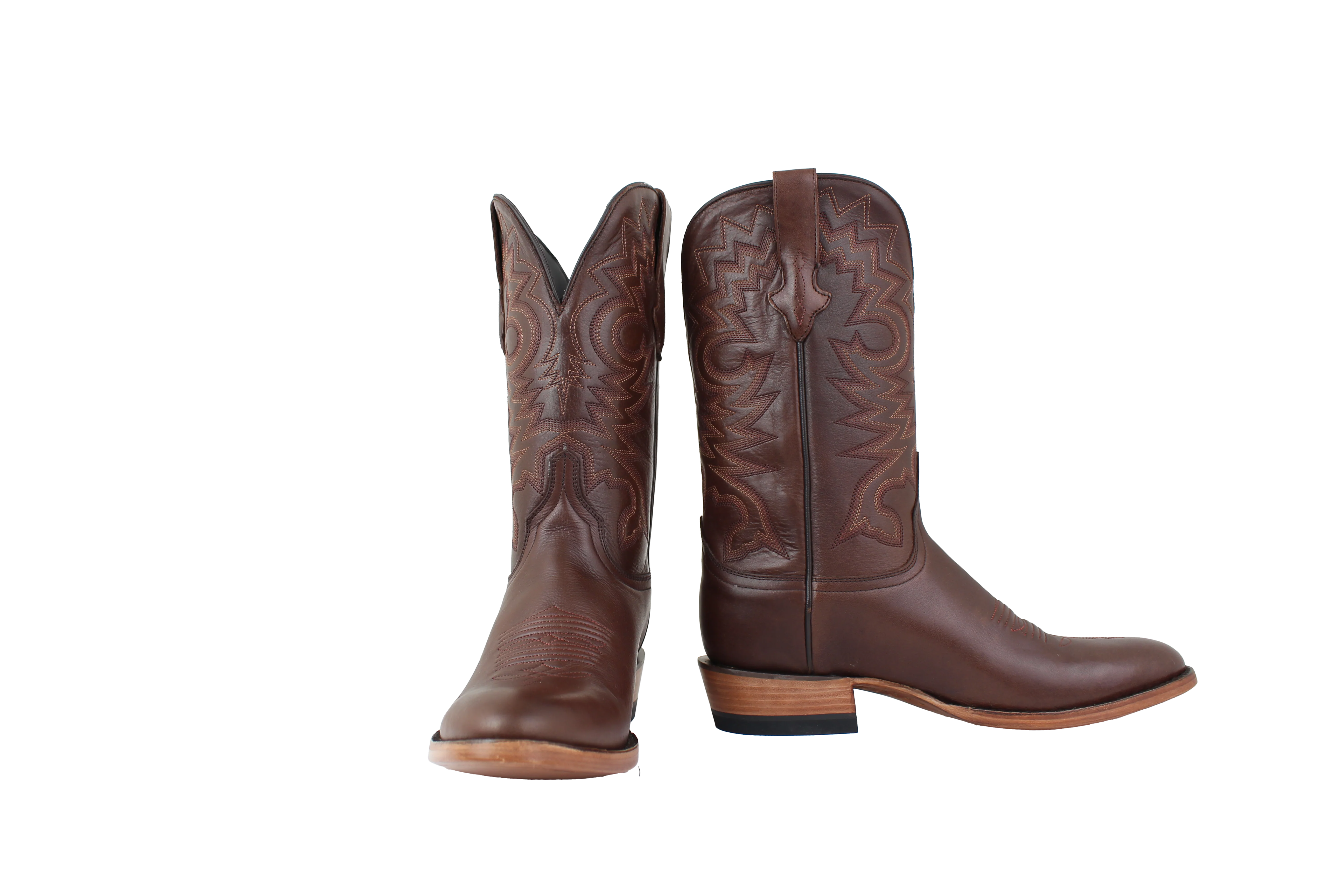 Resistol Boots Brown Gold Jersey Cowhide Round Toe