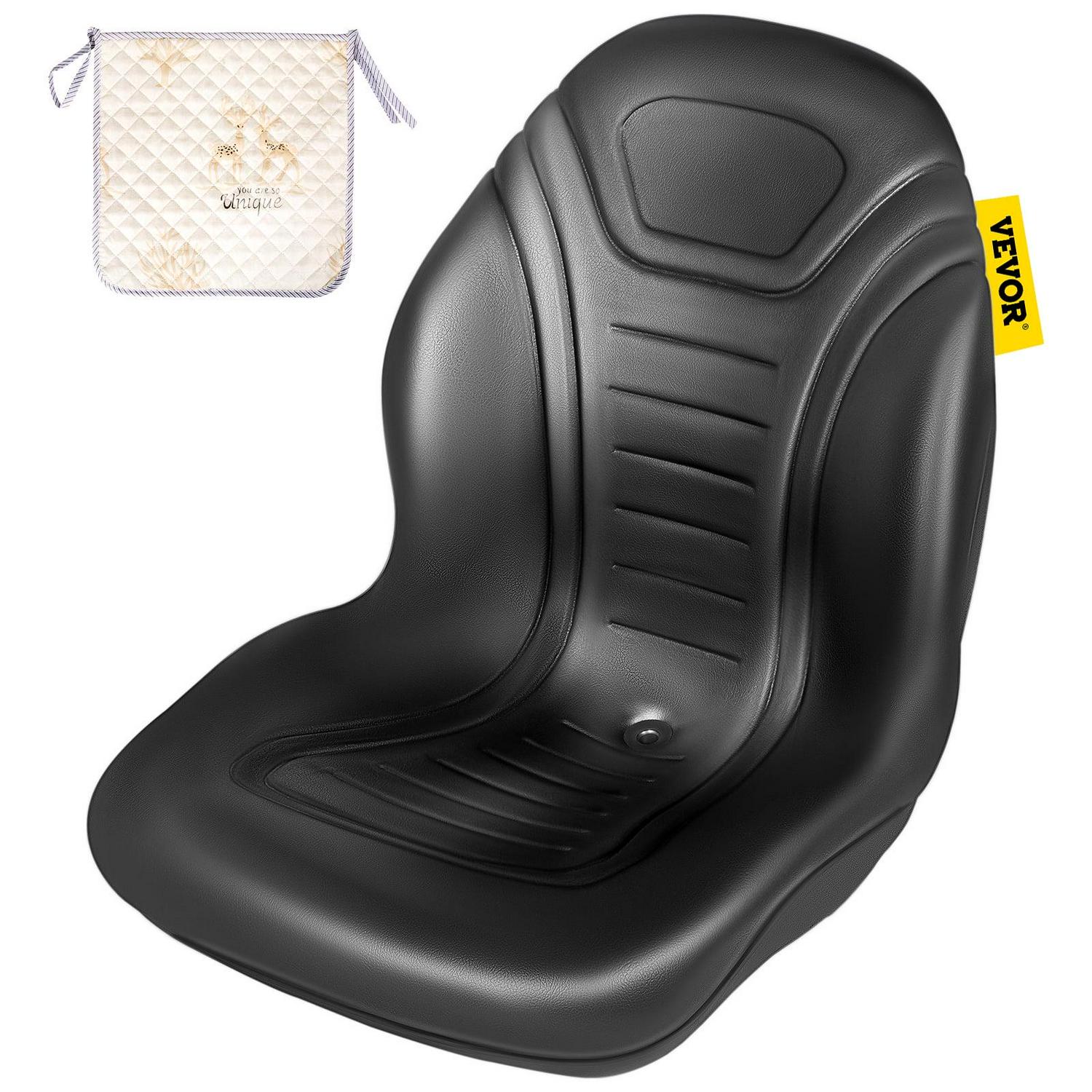 VEVOR Yamaha High Back Tractor Seat, Black Vinyl, Universal Fit for Mowers & Forklifts, Drain Hole, Easy Install