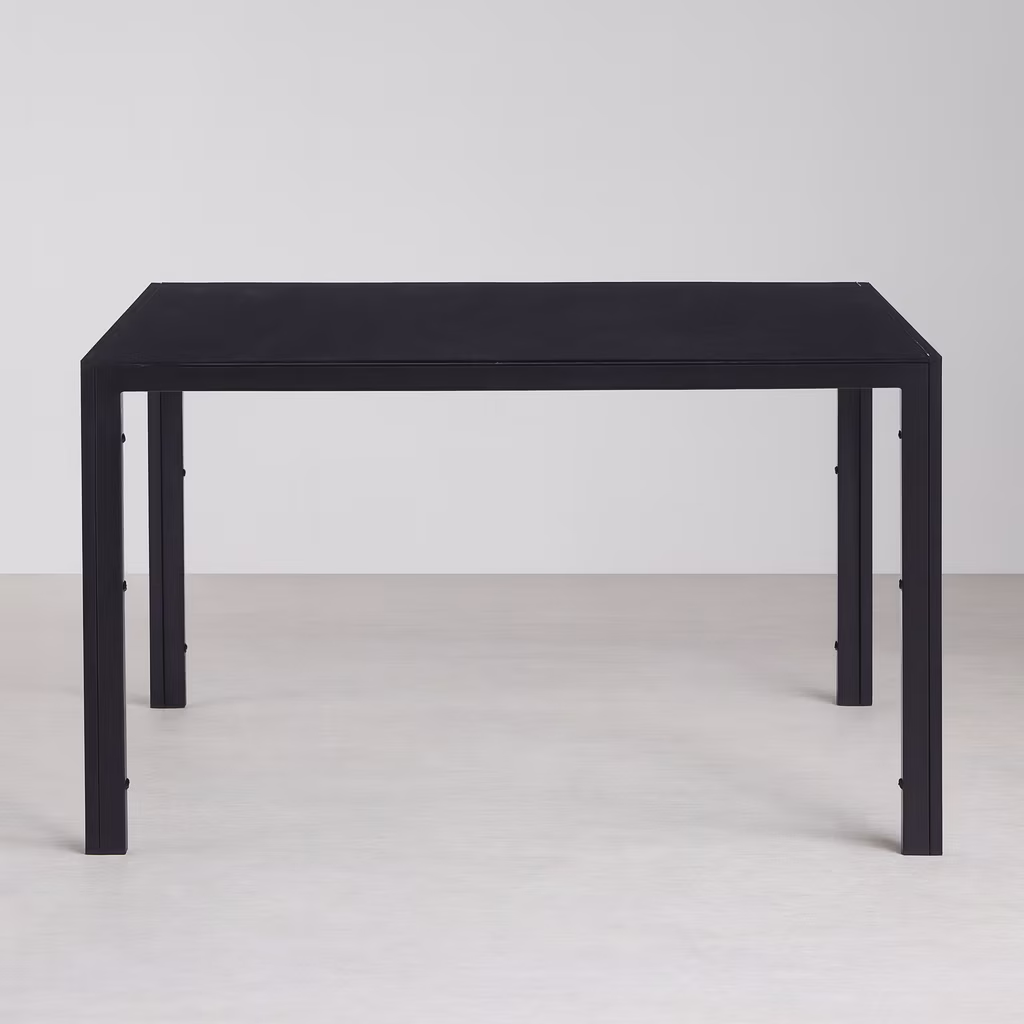 Anchorhome 51" Rectangular Glass Dining Table, Modern Kitchen Table with Metal Steel Frame, Compact Space-Saving Dining Room Furniture (Table Only)