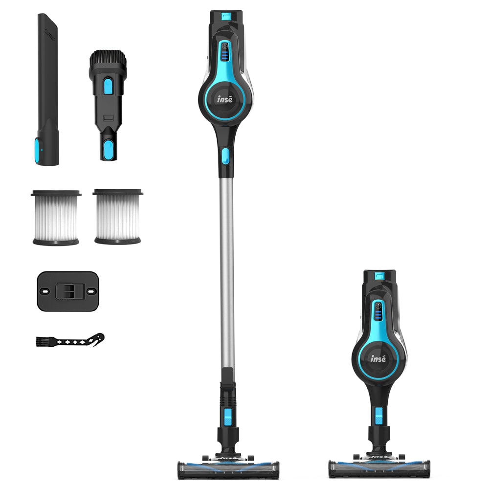 INSE Cordless Vacuum Cleaner, 6-in-1 Lightweight Stick with 20000PA Suction, LED Brush, 1.2L Dustbin, for Carpet & Hard Floor