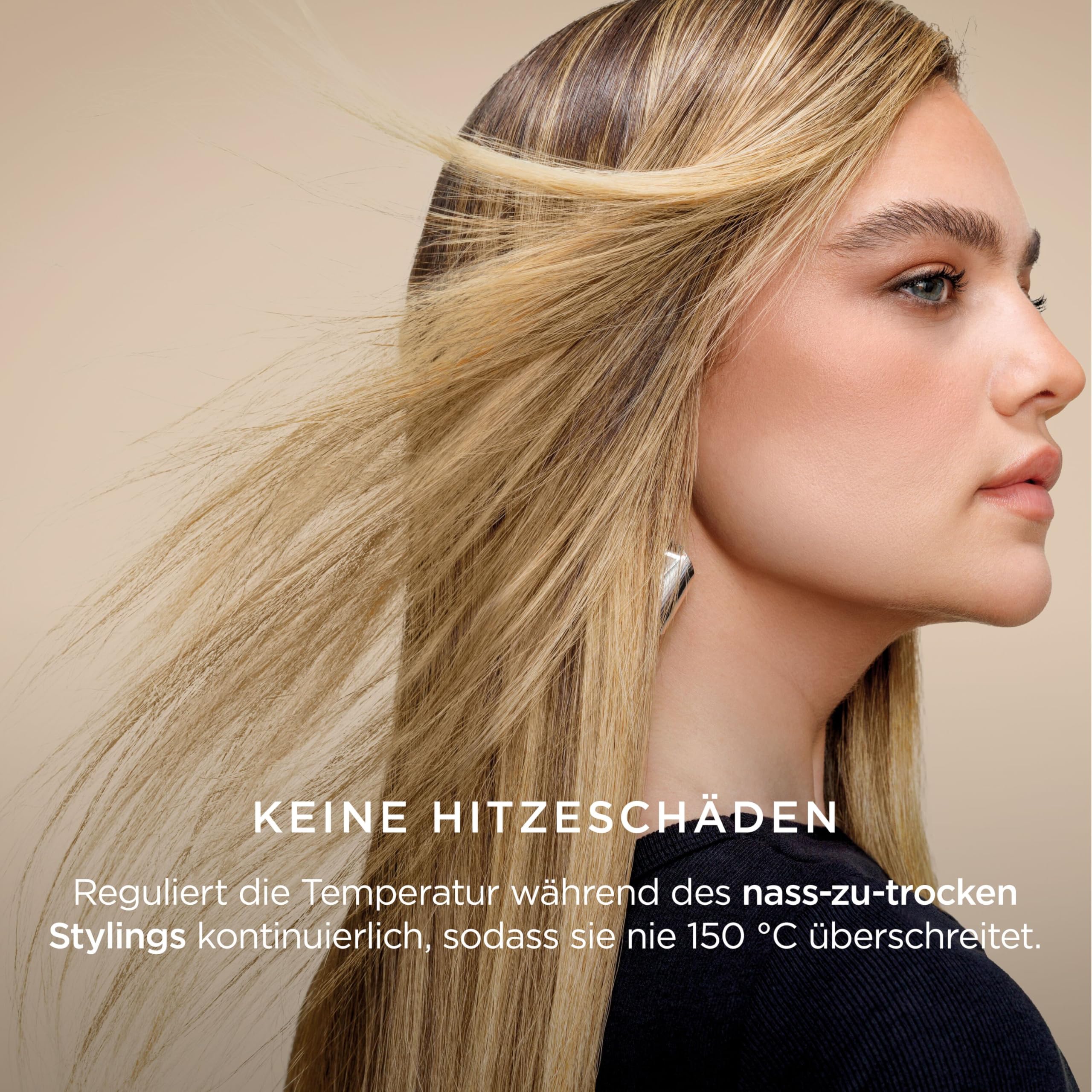 Multistyler und Haartrockner für glatte Haare, Wellen und Locken mit 5 Aufsätzen, 1500 Watt, Keramik, Gold