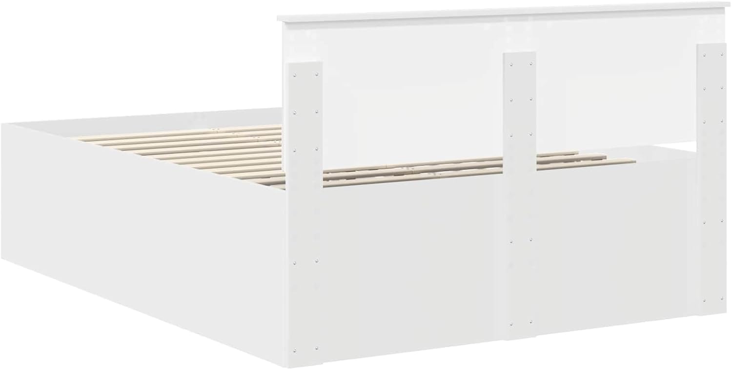 Generico Struttura del Letto Bianco 140 x 200 cm Legno Multistrato,Mobili,Set di mobili,Bianco,61.7 kg,3408578
