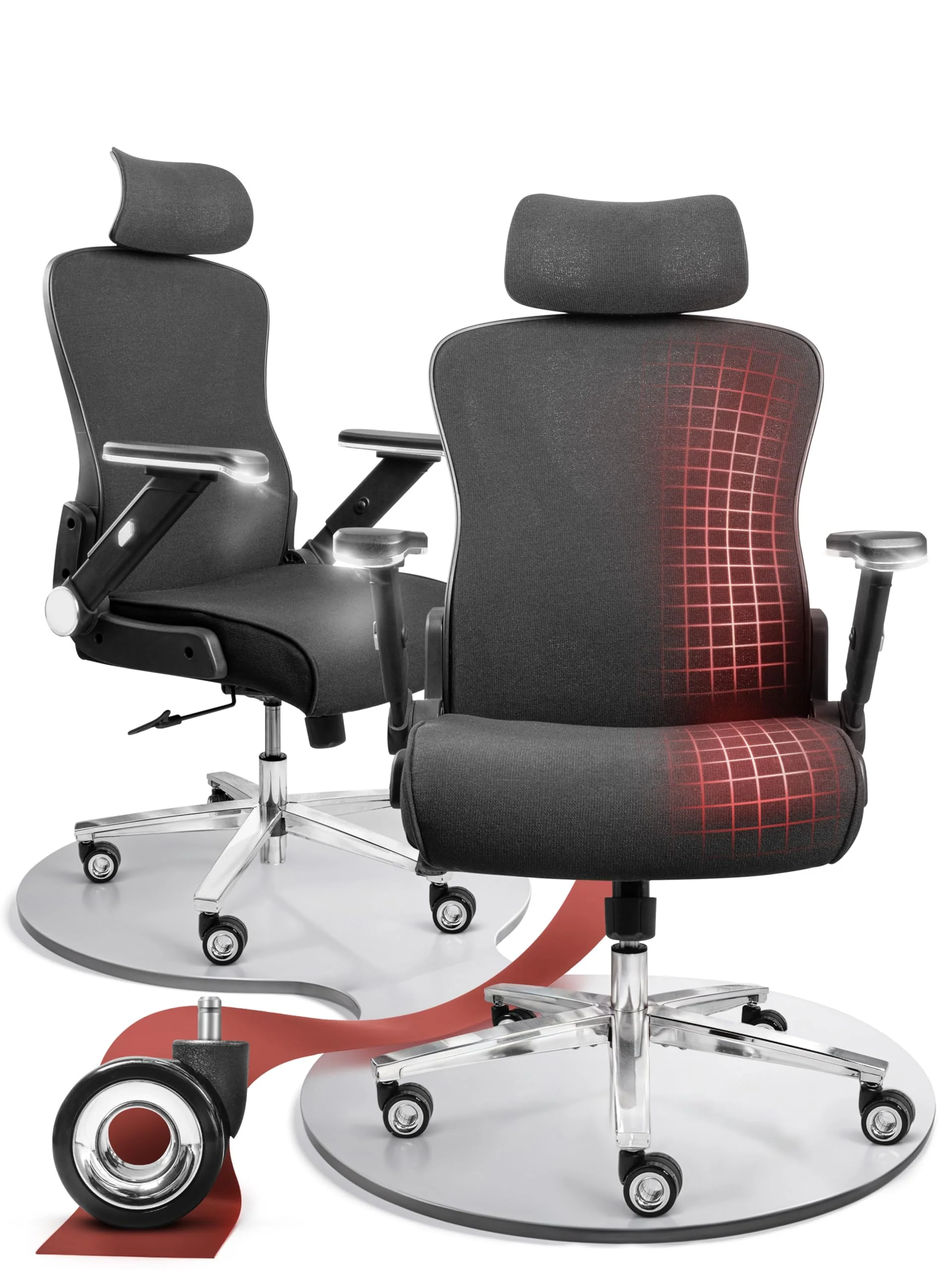 CLOUVOU CleverSeat Bürostuhl Ergonomisch [TESTSIEGER] Schreibtischstuhl 100% individuell einstellbar | Büro Stuhl & Gaming Stuhl | Computerstuhl Home Office Chair Ergonomic | Drehstuhl 150 kg
