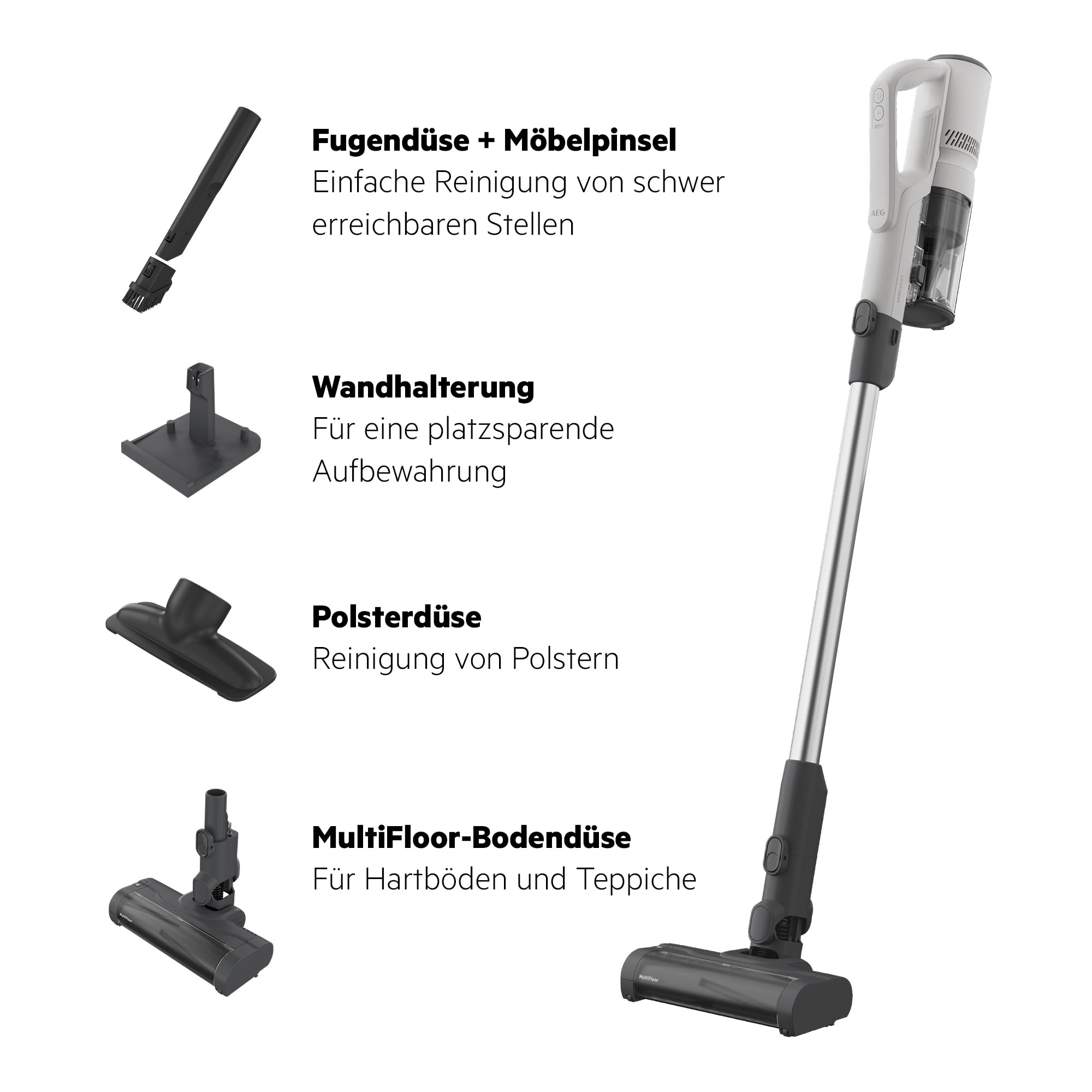 5000 Akku-Staubsauger AP51UH18ST kabellos 1,9 kg 50 Min. Laufzeit 18,5 V HEPA-Filter Digital-Motor 90.000 U/min LED-Licht