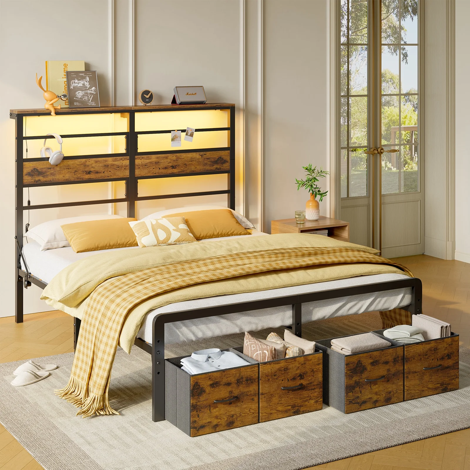 Pinmoco LED Queen Bed Frame with 49.2