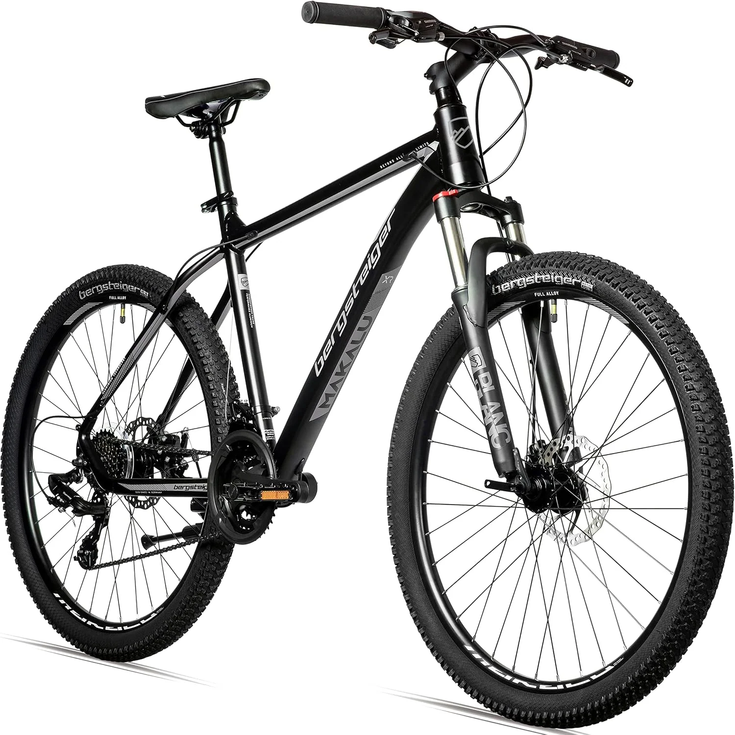 Bergsteiger Mountainbike, 29 Zoll, Schwarz, Makalu 26/ Alurahmen Hardtail MTB 21 Gang