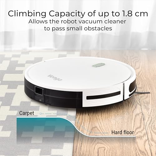 Venga! Aspirapolvere Robot Lavapavimenti, Facile da usare, 6 Modalità di Pulizia, Silenzioso, Bianco, VG RVC 3000 : Casa e cucina