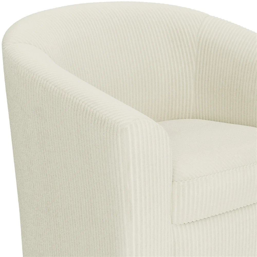 Renwick Faux Leather Barrel Accent Chair for Living Room, Set of 2, Black