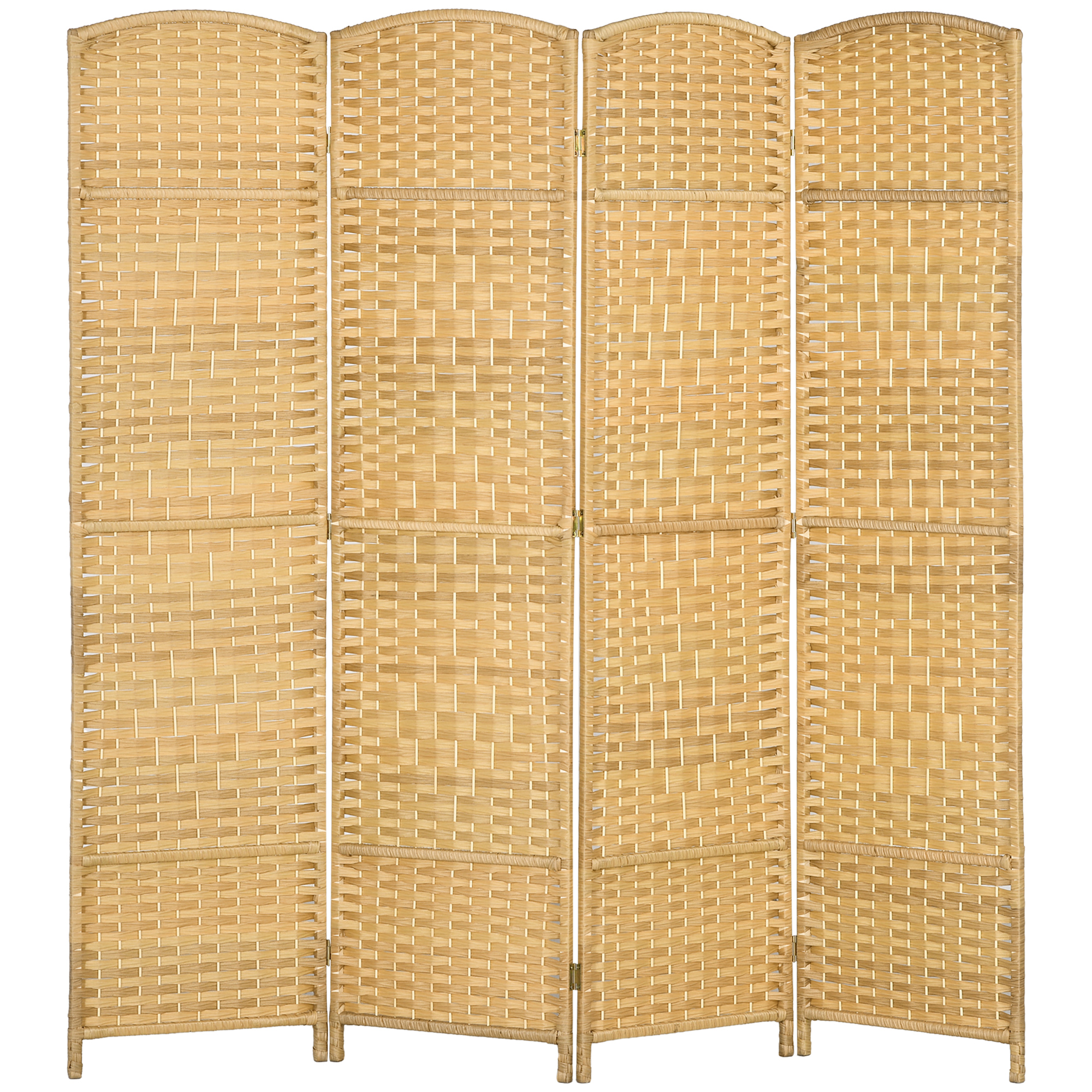 HOMCOM Innenraum-Paravent aus Holz 4 Paneele faltbarer Raumteiler für Wohnzimmer Schlafzimmer 180 x 180 cm Naturholz