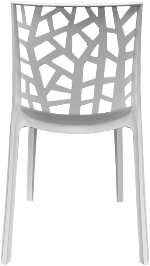 GLOUPIE Set 6 Sedie Matrix In Polipropilene Bianco, 55x47x82 Cm,Peso 4 Kg,Per Interno Ed Esterno,Made In Italy,Impilabili