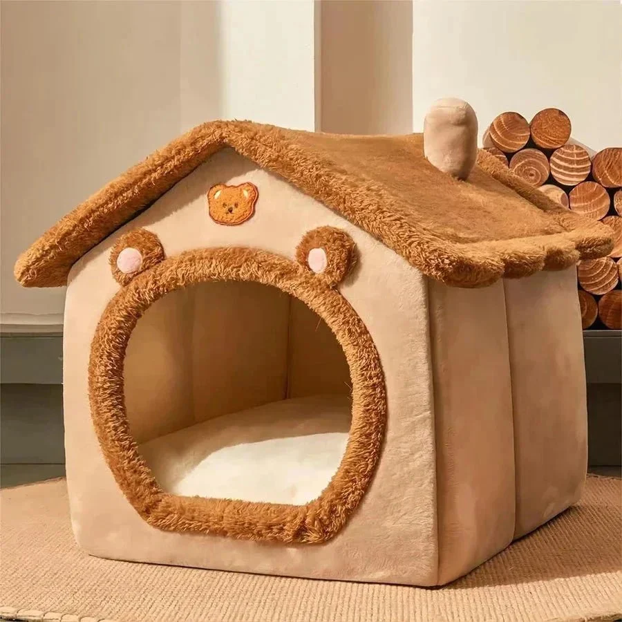 Plush Cat Cave Bed �C Enclosed Design for Stress Relief & Cozy Rest