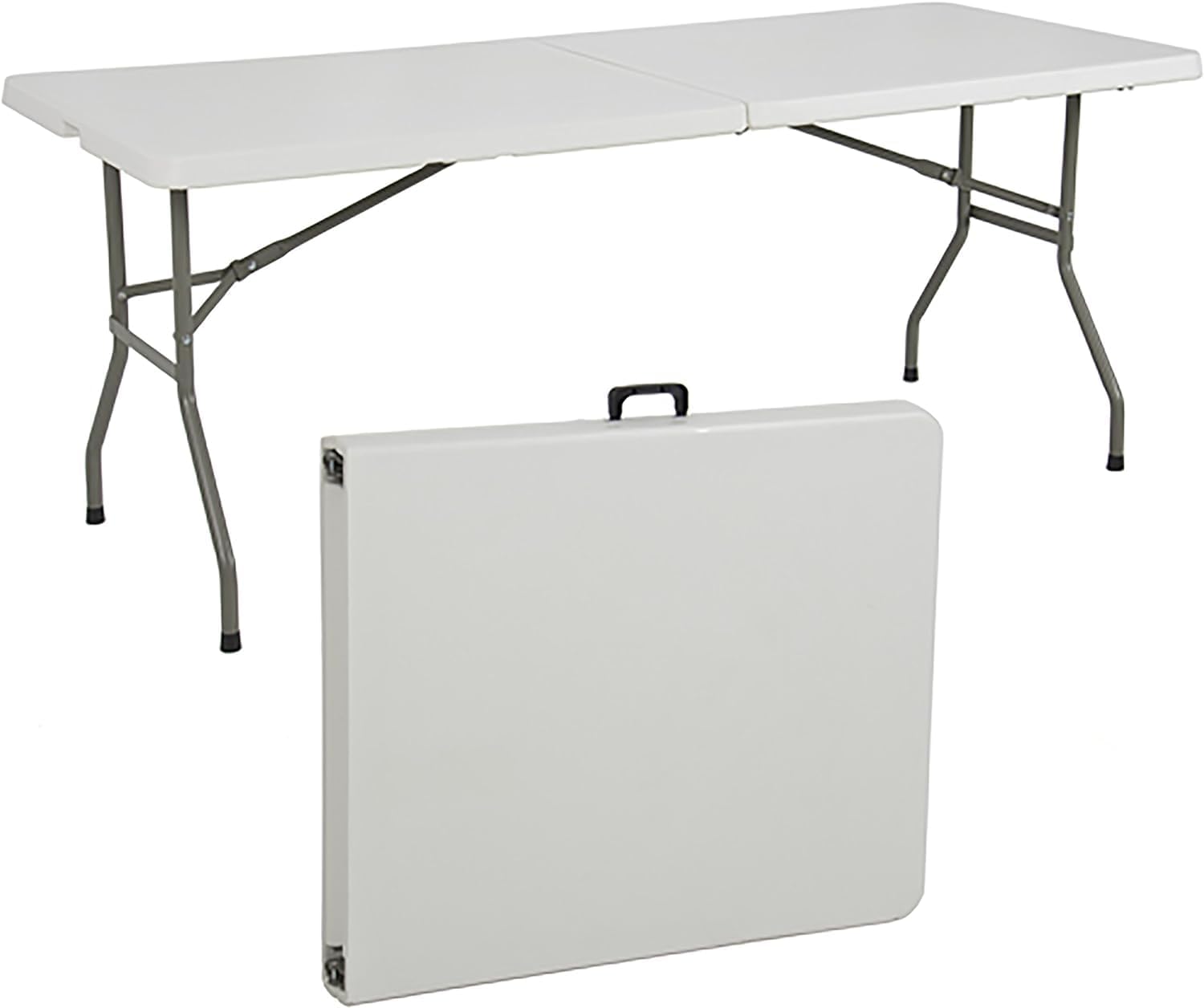 Tavolo Pieghevole da Giardino Perfetto Come Tavolo da Campeggio, da Buffet, da Cucina | Tavolini pieghevoli a Valigetta con Maniglia tavolo pieghevole salvaspazio (180x70x74)