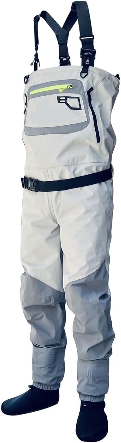 Atmungsaktive Angeln Stockingfoot Brust Taille Cabrio Wathose wasserdichte Neopren Boot Kajak Hüfte Waten Hosen for Männer & Frauen für Baustellen, Angeln, Bauernhöfe, Gärten