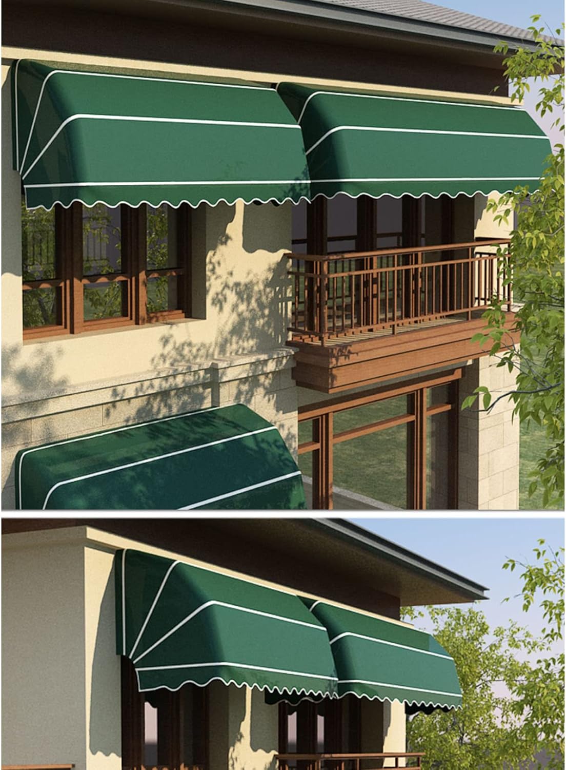 Verstellbare, einziehbare, wasserdichte, UV-beständige Markise für Balkon und Terrasse, einfach ohne Bohren, Aluminium-Baldachin mit manueller Kurbel für mühelosen Schatten im Freien