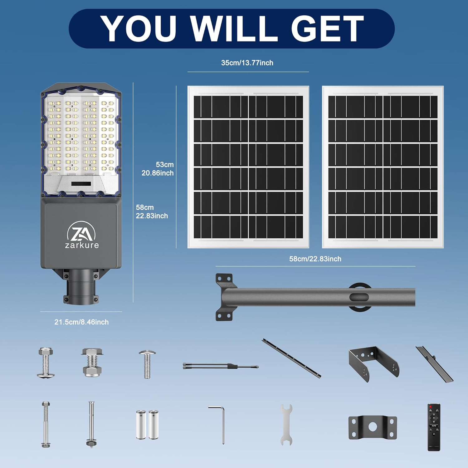 Solar Wegeleuchten für Außen 7000W 55000mAh IP67 Wasserdicht Solar Sicherheitsscheinwerfer 7000K 650000LM Superhell LED mit Fernbedienung für Straße, Hof, Scheune