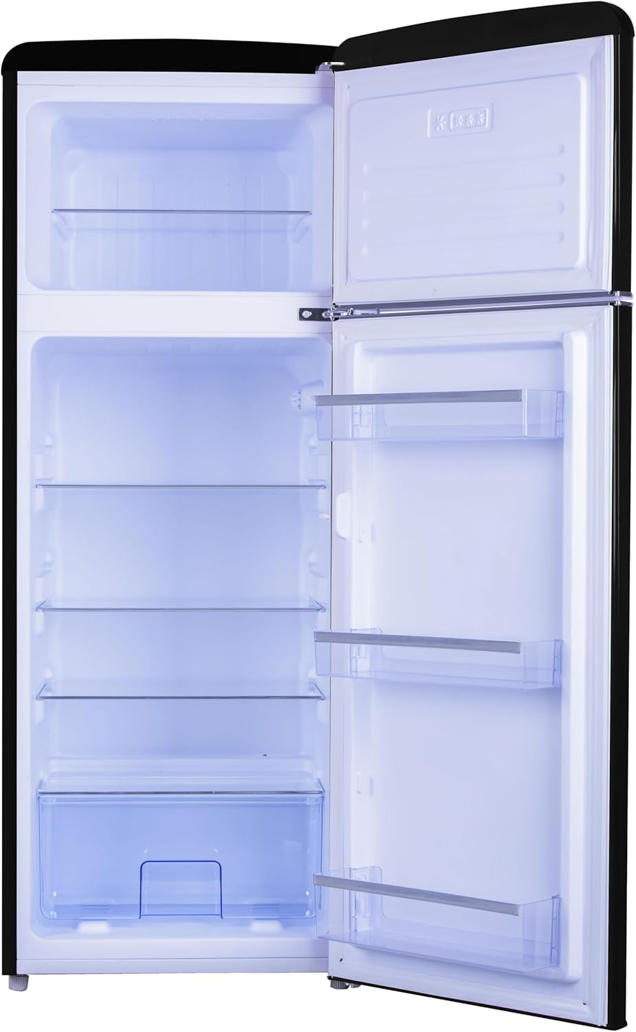 Amica KS 15615 B Retro Kühlschrank mit Gefrierfach / Coffee Cream (Beige) / 88cm (H) x 55cm (B) x 62cm (T) / Retro-Design
